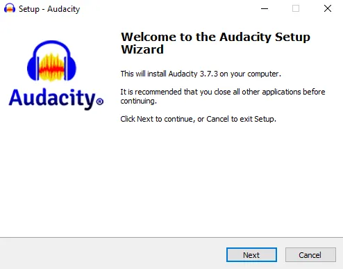 Audacity download wizard