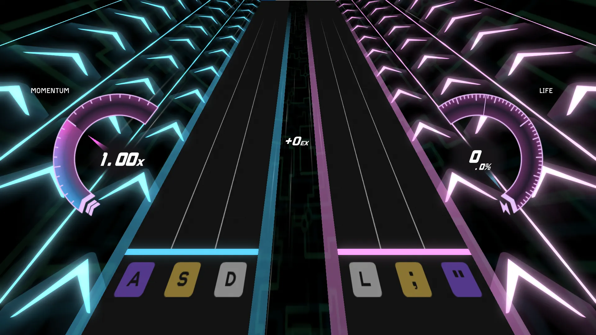 EX-XDRiVER screenshot within a chart, where only visible UI are the radial gauges and the subtractive score difference